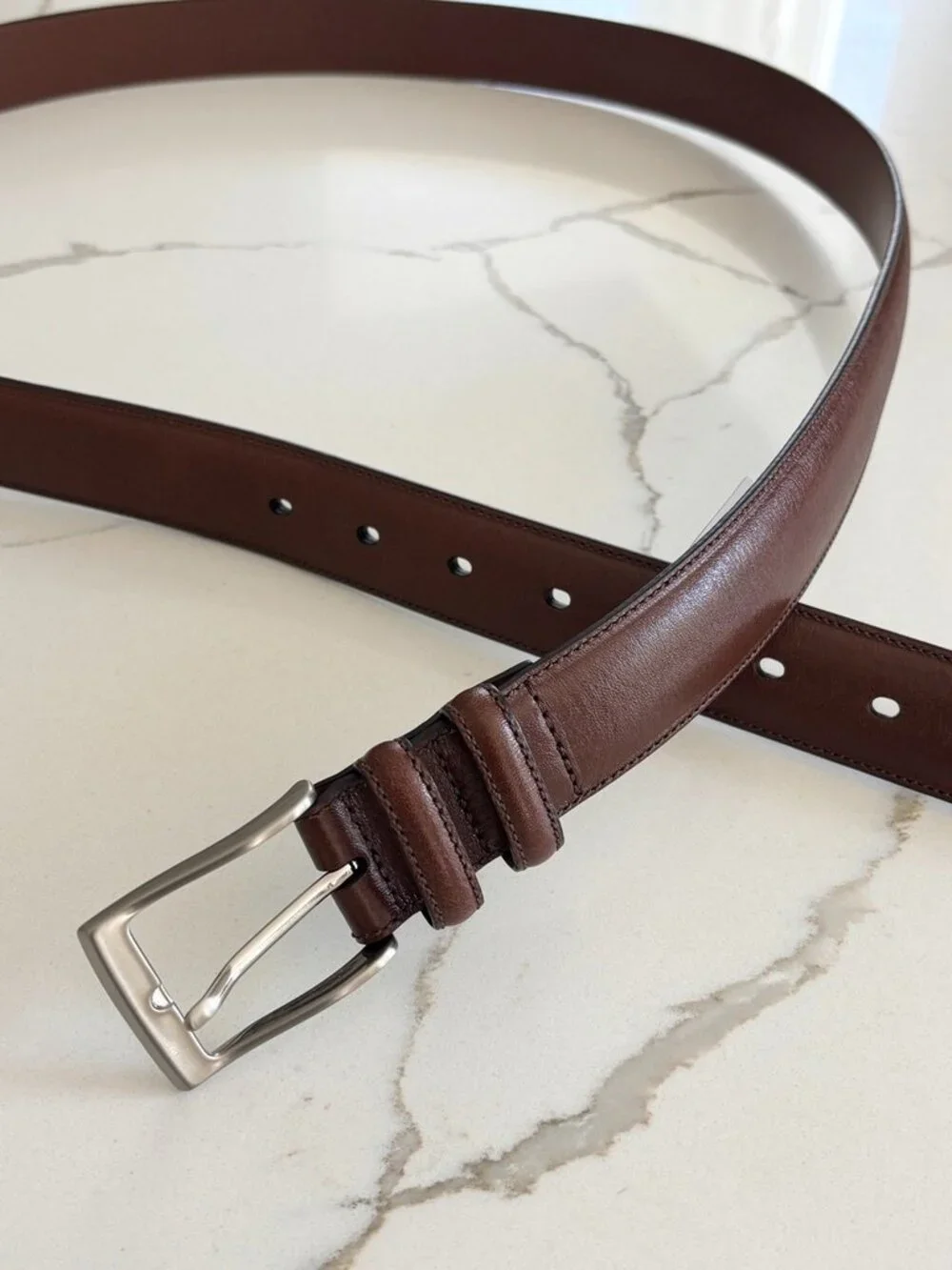 NWT PERRY ELLIS Portfolio Milled Leather Brown Belt MEN'S 46